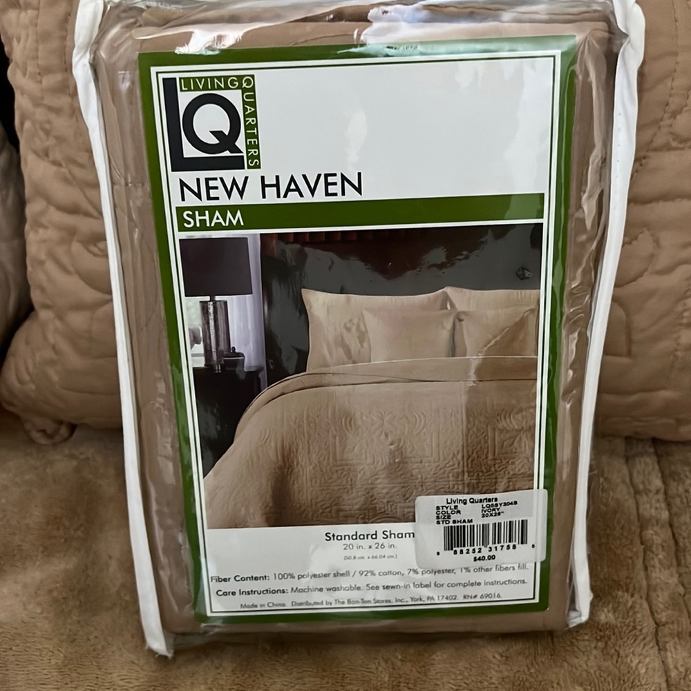 New Haven 2 pillow shams-standard tan-SHAM